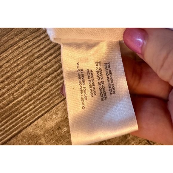 Gap Womens White Linen-Blend Shorts With Elastic Waistband & Back Pockets Large - Picture 5 of 8